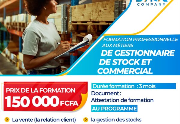 Formation gestionnaire de stock et commercial